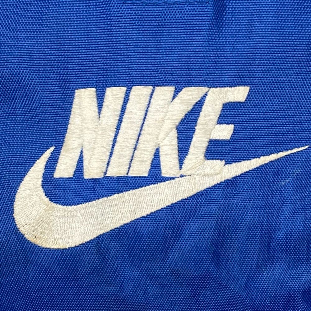 Vintage 90’s NIKE Sportswear Blue & Green Big Embroidered Logo Gym Duffle Bag OS - Picture 5 of 10